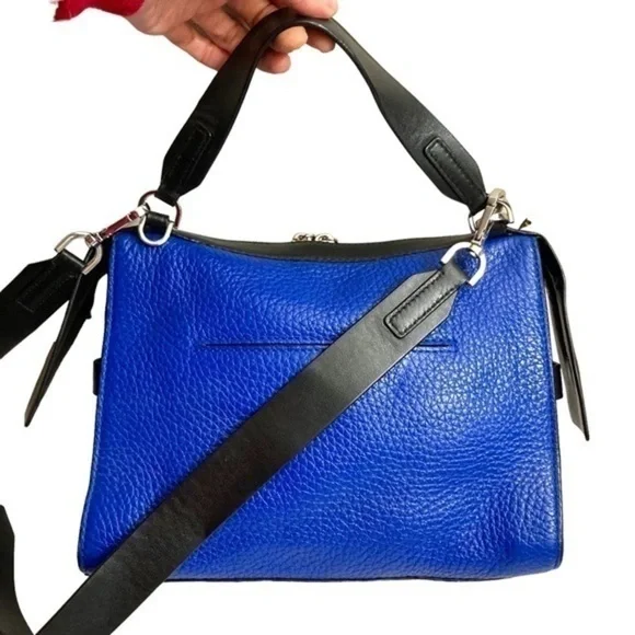 Michael kors blue and black leather Ingrid two way bag rare
